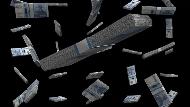 Money falling everywhere in Iceland with 10000 krona banknotes