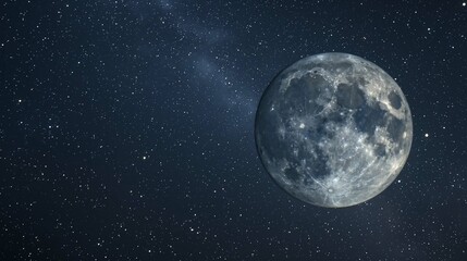 Fototapeta premium full moon and stars in space