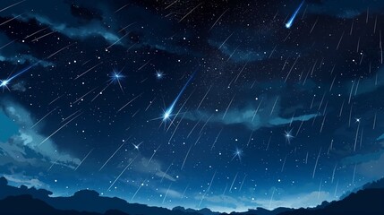 shooting stars in the sky