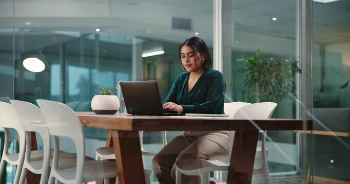 Business woman, tablet or typing with laptop for schedule, planning or task in office. Female person, event planner or coordinator with technology or computer for company agenda or ideas in workplace