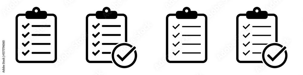 Poster clipboard icon. clipboard with check mark icon. checklist sign symbol for web site and app design.