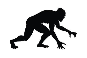 crawling zombie silhouette vector icon