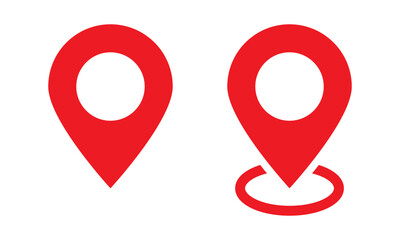 Red location map icon. Red maps pin.