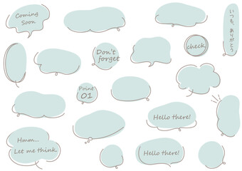 ふんわりかわいい、吹き出しセット ( フレーム　見出し　タイトル　セール　ふきだし　フキダシ　ポップ )