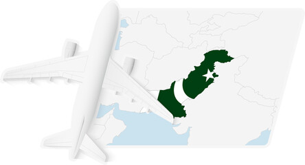Airplane over Pakistan Map