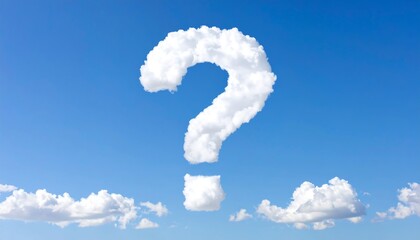 Cloud question mark in blue sky