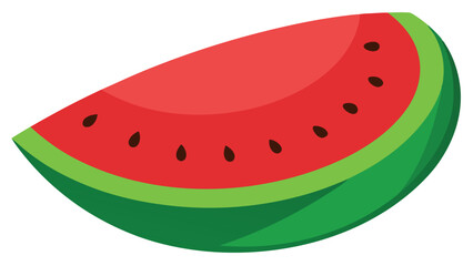 Watermelon on white background vector illustration.