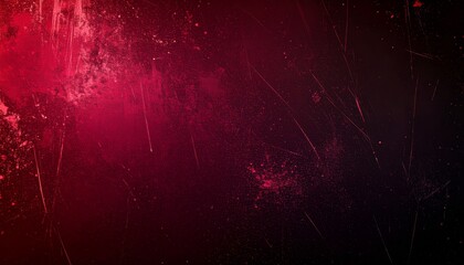 深い黒背景に濃厚なバーガンディとダークレッドのライトリークが燃え上がり、粒状感と重厚なスクラッチ、埃が織りなすドラマチックなヴィンテージフィルムテクスチャ

