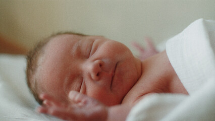 newborn baby girl sleeping