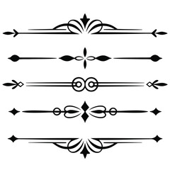 Black ornamental dividers and flourishes decorative