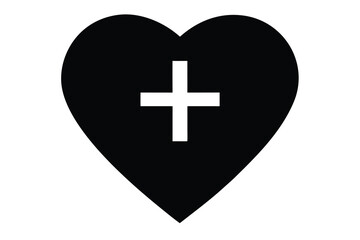 Obraz premium heart with cross vector icon