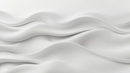Obraz premium Abstract white background with smooth wavy lines creating a soft and elegant visual texture effect