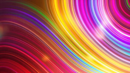 Abstract background with colorful curved lines in shades of red yellow pink and blue creating a swirl