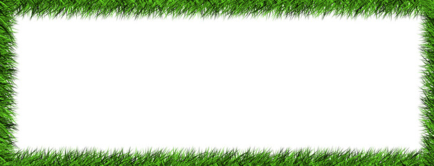 Green Grass Frame Illustration - Empty Center PNG on Transparent Background