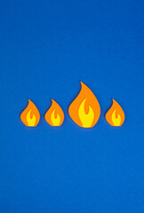 One torch of fire is stronger than the rest. The concept of the loudest trend that covers the others. Viral nature of attention economy. Media focus