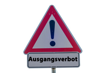 Ausgangsverbot Schild freigestellt