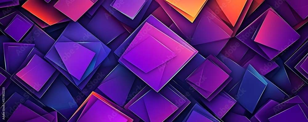 Poster an image of a vibrant purple abstract background with overlapping triangular shapes, a purple geomet