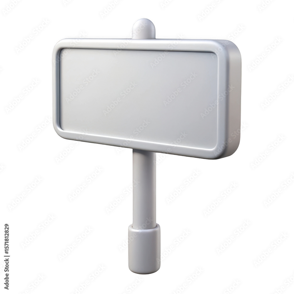 Poster 3d blank signpost isolated on transparent background