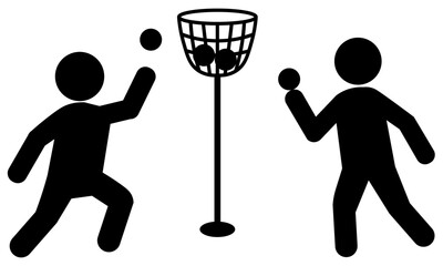 玉入れをする人々のピクトグラム