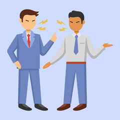 Vector Illustration Businessmen Conflict Scene