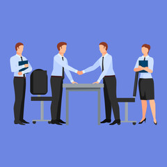 Business Deal Vector Illustration Teamwork Success