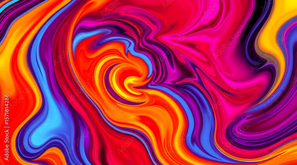 Poster vibrant abstract swirls of color create a dynamic and energetic background