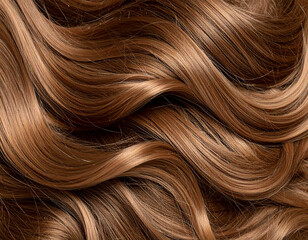 Naklejka premium Close-up View of Luxurious, Healthy Brown Hair