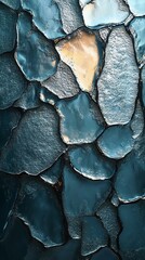 Stunning close-up of textured blue and metallic stone surfaces, featuring intricate patterns and colors that evoke a sense of depth and elegance.