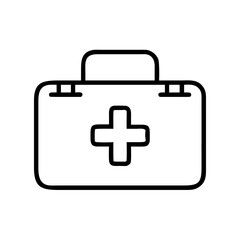 Fototapeta premium First aid kit icon in minimalistic style on white background 