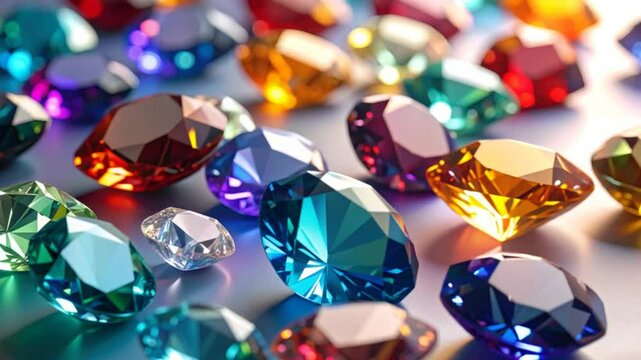 Colorful gemstones collection