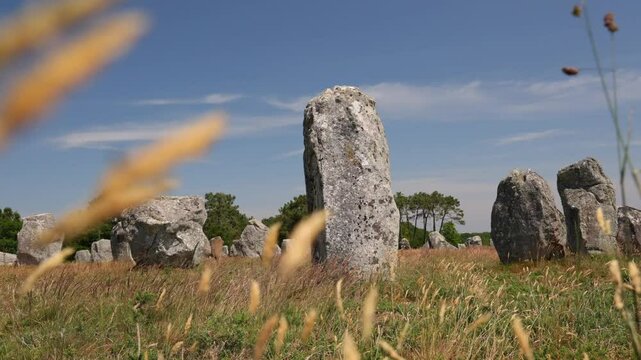 Les alignements des menhirs de Carnac en Bretagne. Patrimoine mondial de l'UNESCO.