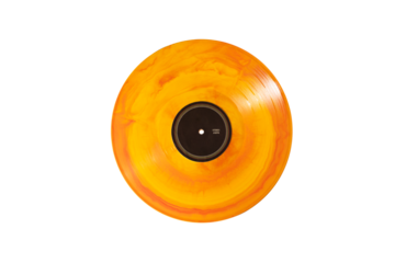 Colorful orange record vinyl mockup