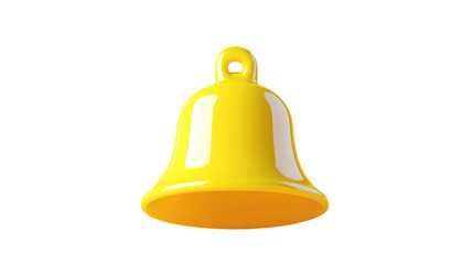 a yellow notification bell icon on white background 
