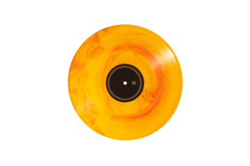 Colorful orange record vinyl mockup