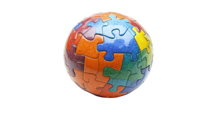 globe puzzle isolated on white background