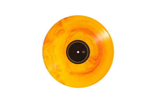 Colorful orange record vinyl mockup