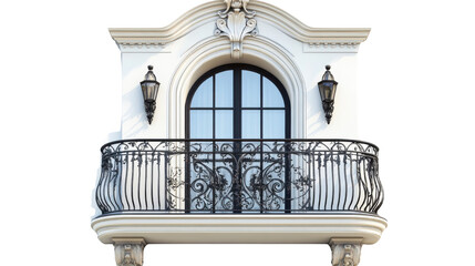 an elegant balcony on white background