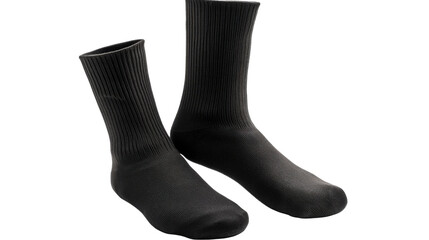 pair of black socks on white background