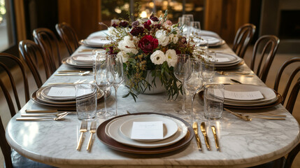 Table Shape: Round, rectangular, oval, or square Material: Wood, glass, marble, metal Style: Modern, rustic, minimalist, traditional, Scandinavian, etc. 