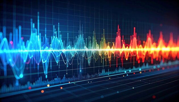 Colorful audio waveform visualization