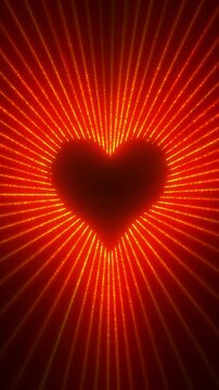 Looping Glittering Heart with Emitting Abstract Red Particles