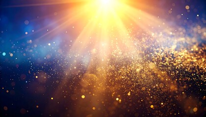 Fototapeta premium Radiant golden particles in a sunbeam