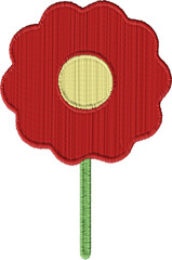 Colorful Flower Shape Embroidery Graphic