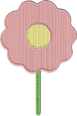 Colorful Flower Shape Embroidery Graphic