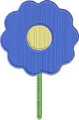 Colorful Flower Shape Embroidery Graphic