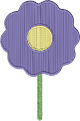 Colorful Flower Shape Embroidery Graphic