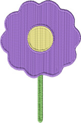 Colorful Flower Shape Embroidery Graphic