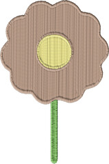Colorful Flower Shape Embroidery Graphic