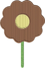 Colorful Flower Shape Embroidery Graphic