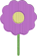 Colorful Flower Shape Embroidery Graphic